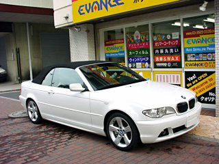 BMW 330ci Cabrioretに透明断熱フィルム施工の画像