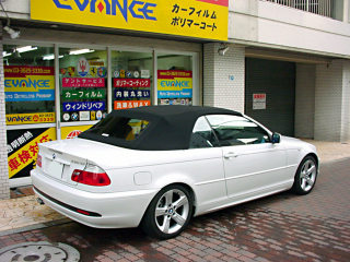 BMW 330ci Cabrioretにクアンタム52と透明断熱フィルム施工の画像